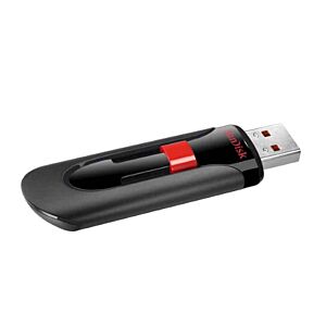 USB DISK SANDISK 32GB CRUZER GLIDE, 2.0, črno-rdeč, drsni priključek