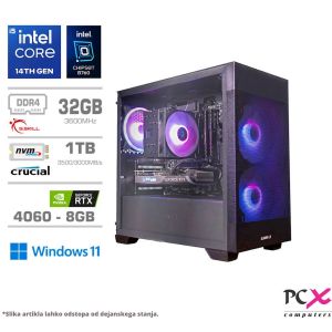 Računalnik PCX Exton, i5 14400/32GB/1TB/RTX4060/RGB/Win11 Home